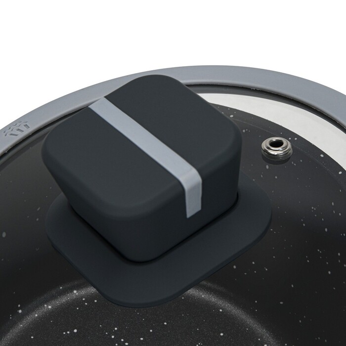 Ківш Fissman зі скляною кришкою LUXURIA 16x8см / 1,3 л алюміній з антипригарним покриттям (14549)