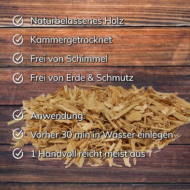 Коптильна стружка 2 л середній розмір, набір 4 предмети, Вишня, Яблуко, Акація, Бук Landree