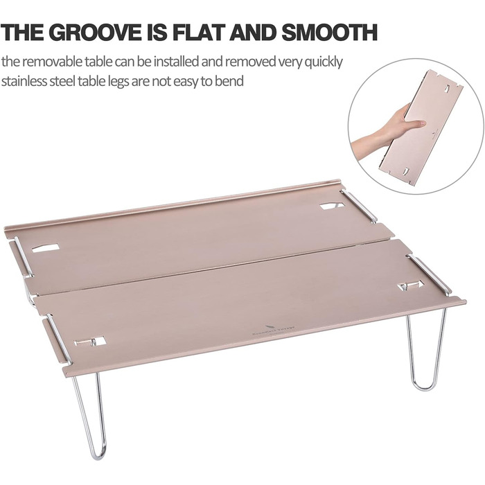 Складаний кемпінговий стіл з алюмінієвого сплаву, сірий Boundless Voyage