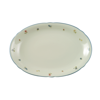 Блюдо овальне 31 см Streublume blauer Rand Marie-Luise Seltmann