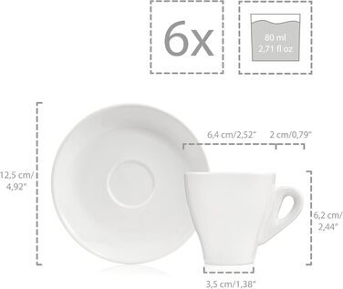 Набір чашок для еспресо з блюдцями на 6 персон, 12 предметів New Port Sänger