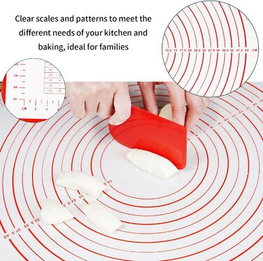 Силіконовий килимок для випічки 70 х 50 см червоний Behiruch
