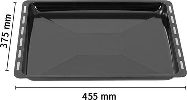 См, набір форм для випікання та решіток, глибока емальована сковорідка 3 см та хромована решітка для духовки та плити, стійка до подряпин та корозії, чорна (емальований набір 455 x 30 мм), 45,5 x 36