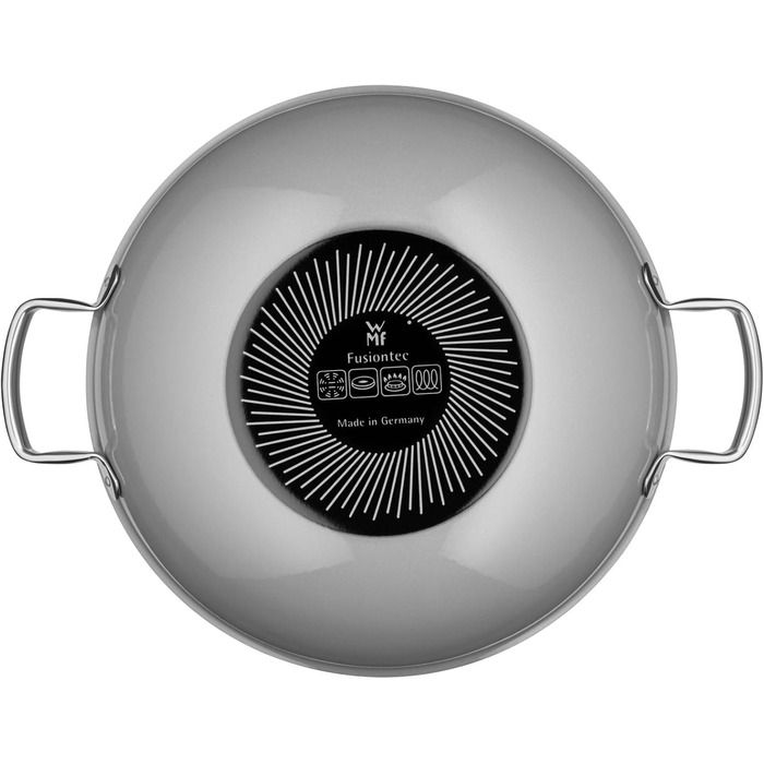 Сковорода вок 32 см со стеклянной крышкой, серая Fusiontec Mineral WMF