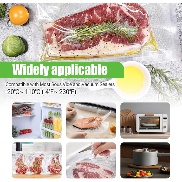 Вакуумні пакети 170 пакетів 15 x 25 см, 20 x 30 см, 28 x 40 см Omtofo