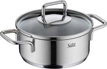 Набір посуду Silit Extra Cook 4 предмети каструлі 12/14 см зі скляною кришкою, внутрішня шкала, широкий обід для зручного зливання, нержавіюча сталь Crominox, для невеликих порцій, компактне зберігання, посуд не проливається. Набір посуду 4 предмети.