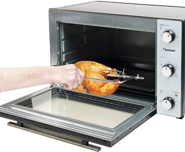 Міні-піч 2-в-1 з грилем, 1500 Вт, нержавіюча сталь, чорна (45 літрів, міні-піч), 31