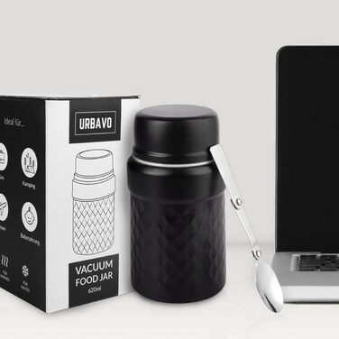 Термоконтейнер 500 мл чорний/білий Urbavo