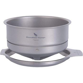 Титановий кавовий фільтр iBasingo поверх безпаперового фільтра для кави Налийте легку портативну кав'ярню на відкритому повітрі для кемпінгу Домашній сад Офіс багаторазова крапельниця для кави (фільтр і кронштейн(и) Ti6002P)