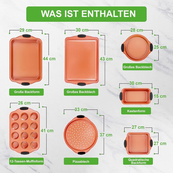 Набір форм для випікання із 8 предметів Nutrichef