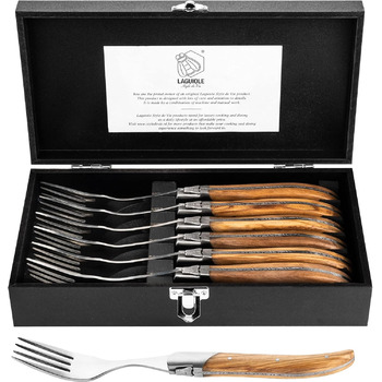 Набір з 6 виделок в дерев'яній коробці Luxury Line Laguiole Style de Vie