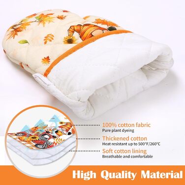 Рукавичка для духовки та прихватка для каструль, набір 2 предмети, Осінній гном Arquiel