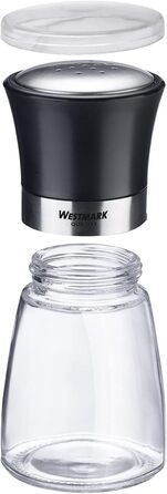 Дисплей Westmark, Вміст 6 дозаторів, Ємність 190 мл кожен, Скло/нержавіюча сталь/пластик, Прозорий/Чорний/Сріблястий, 63592611 (Шейкери для спецій, вишукані, , прозорі/чорні/сріблясті)