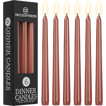 Набір з 6 конічних свічок 2,2 x 25 см, мідний DECO EXPRESS