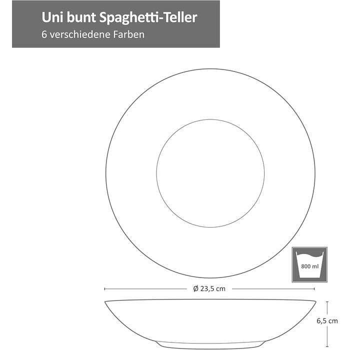 Тарілка для пасти 23,5 см 6 шт MamboCat