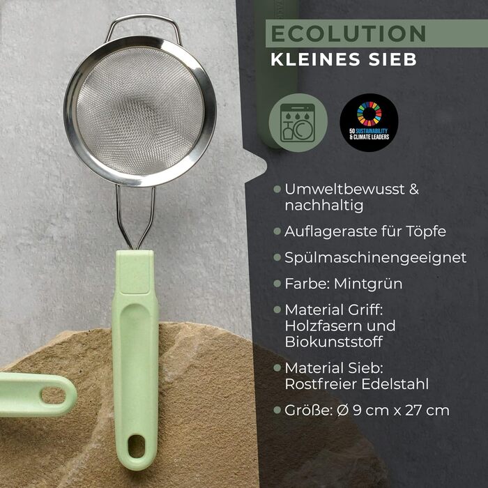 Сито кухонне 9 см зелене Ecolution Fackelmann