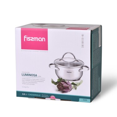 Каструля зі скляною кришкою 20 см 3 л LUMINOSA Fissman