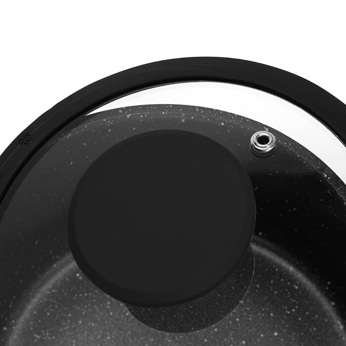 Ківш Fissman 16x8 см / 1,45 л ADELINA зі скляною кришкою алюміній з антипригарним покриттям (14626)