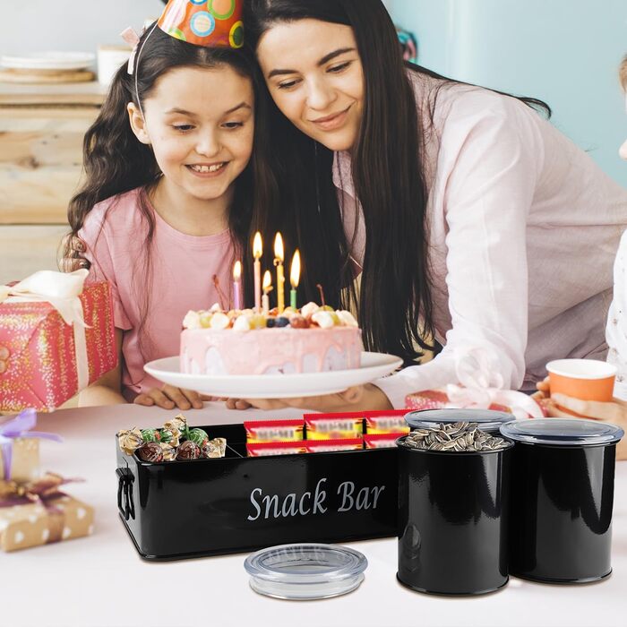 Диспенсер для снеків 33 х 21 см чорний ZoeQide