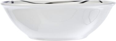 Серія Осло, набір тарілок із 12 предметів для 6 осіб із порцеляни, класичний столовий сервіз, позачасовий, елегантний, чорно-білий (M1/4 licish набір із 6 шт. ), 920673