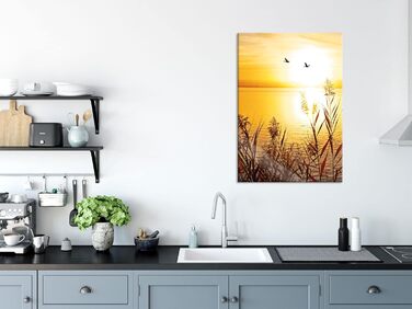 Скляна картина "Захід сонця на озері" 70 x 100 см Pixxprint