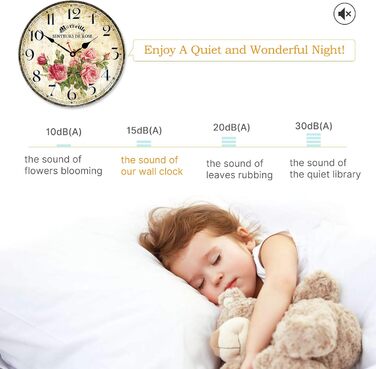 Настінний годинник безшумний, нецокаючий, на батарейках Toudorp