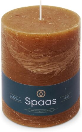 Свічка Spaas Rustic Pillar, 100/130 мм, 95 год, чорна (коньячна)