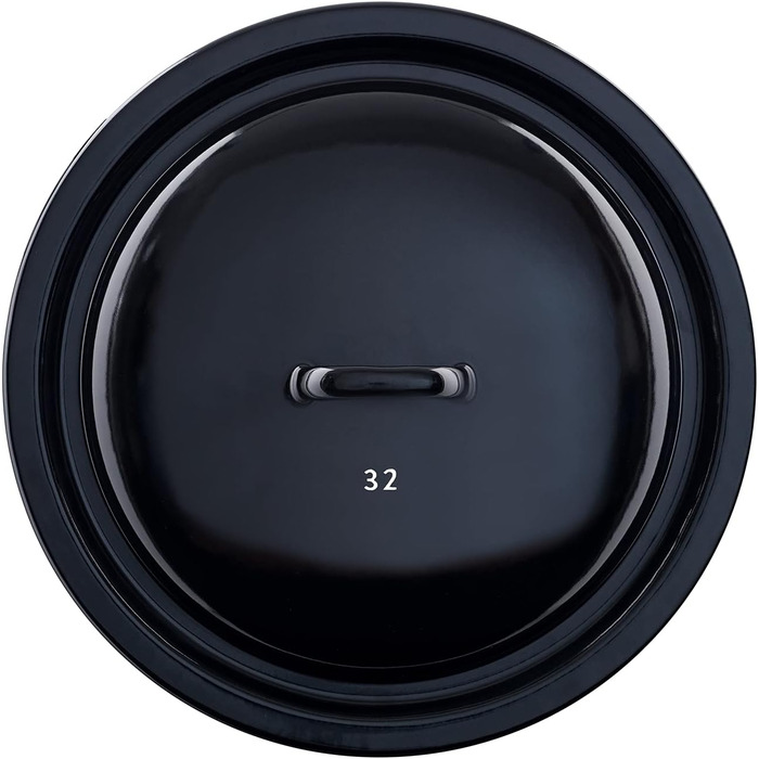 Крышка для кастрюли 32 см эмалированная, черная Riess