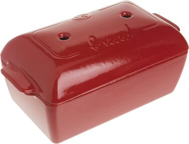 Хліб Emile Henry Bread Bakker, кераміка, вугілля, 25x15x12,5 см (червоний, 240x150 мм)