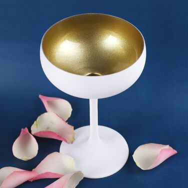 Келихи для шампанського 230 мл, набір 6 предметів, білий/золотистий Elements Stölzle Lausitz