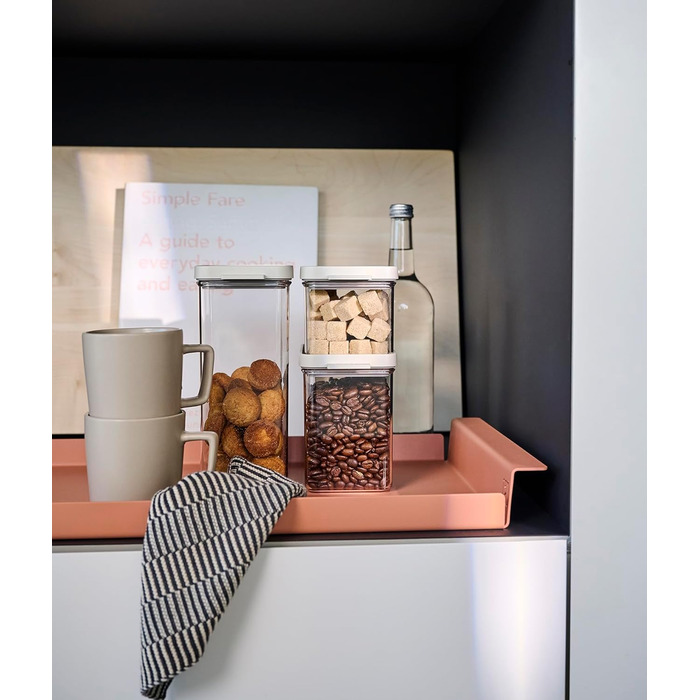 Банки для хранения Mepal с крышками - Герметичные и штабелируемые контейнеры для хранения - Хранение и организация на кухне - Можно мыть в посудомоечной машине - 700 мл, 1100 мл и 2000 мл - Черный (набор из 3 шт., Nordic White)