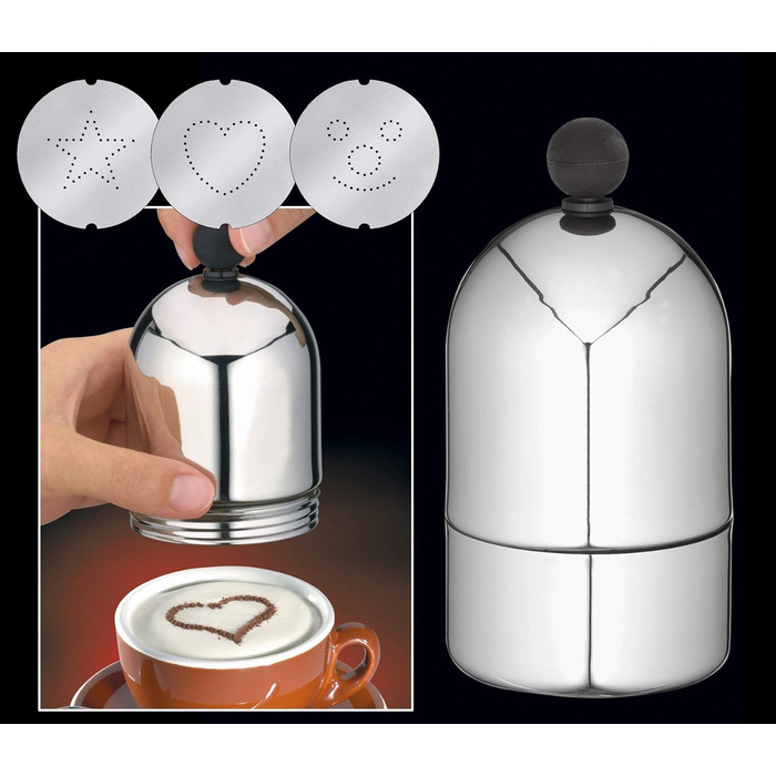 Декоратор для прикрас Полірований декоратор капучино Декоратор цукрової пудри, срібло, 201307