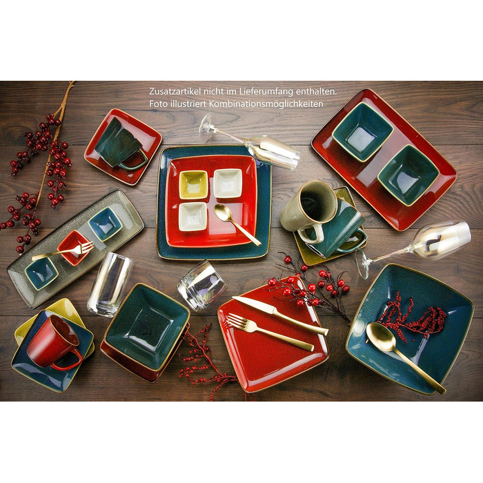 Набор посуды на 4 персоны, 16 предметов, глазурь Retro Style Creatable