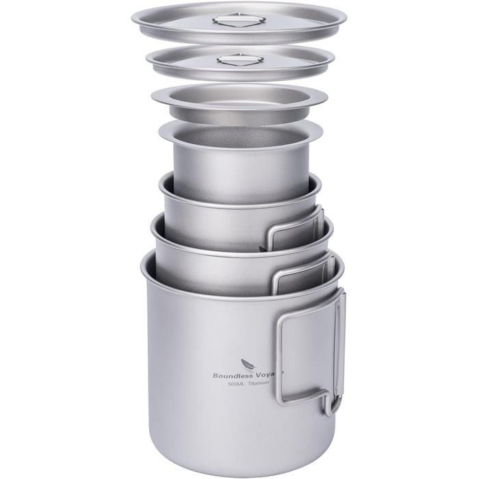 Мл Титанова чашка з кришкою Складна ручка Одностінний кемпінговий кухоль Легко переносний для посуду для пиття на відкритому повітрі US-Ti3059D (чашка 220 мл з ситечком чашка 350 мл чашка 500 мл), 500