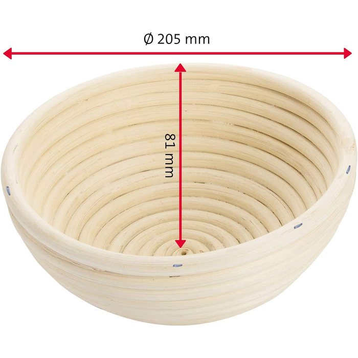 Кошик для вистоювання Westmark, для тіста для хліба 1500-2000 г, овальний, довжина приблизно 40 см, ротангова тростина, світло-бежева, 32022270 (одинарна, Ø 20,5 см)