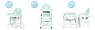 Дитячий стільчик для годування 5-в-1 бірюзовий Ricokids