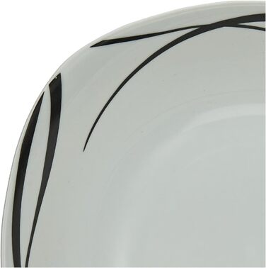 Набор тарелок из фарфора на 6 персон из 12 предметов, классический сервиз, неподвластный времени, элегантный, черно-белый (набор мисок из 2 шт.), 920673 series Oslo