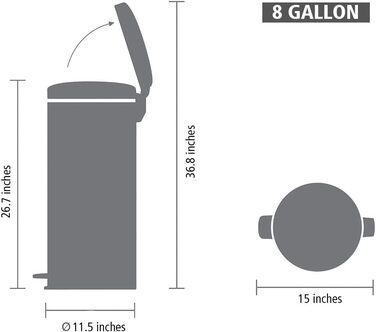 Сміттєвий бак з педаллю 30 л безшумний мигдальний NewIcon Brabantia