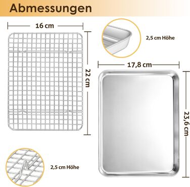 Деко для випікання з решіткою для охолодження, 23,6 x 17,8 см Herogo