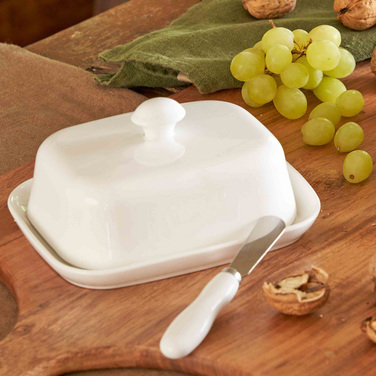 Маслянка La Porcellana Bianca TERRINE, порцеляна, діам. 14 х 11 см