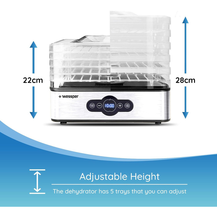 Дегідратор на 5 полиць, 240 Вт Wessper