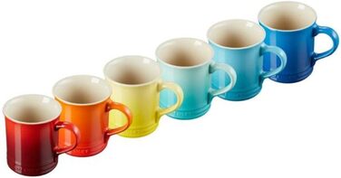 Набір із 6 великих чашок для капучино 400 мл, різнокольоровий Le Creuset