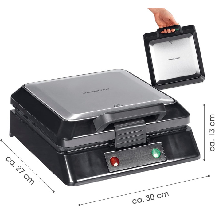 Вафельница на 4 бельгийских вафли, 1200 Вт GOURMETmaxx