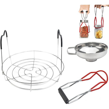 Набір для консервації, 3 предмети, сріблястий/червоний WENRERO