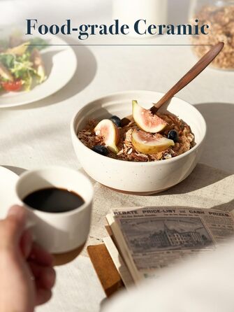 Набір керамічних мисок 6 - 270 мл Набір десертних мисок порцеляновий для мюслі, рису, тапас, гарнірів - Можна використовувати в мікрохвильовій печі та посудомийній машині - Alabaster White (5.9/680ML)