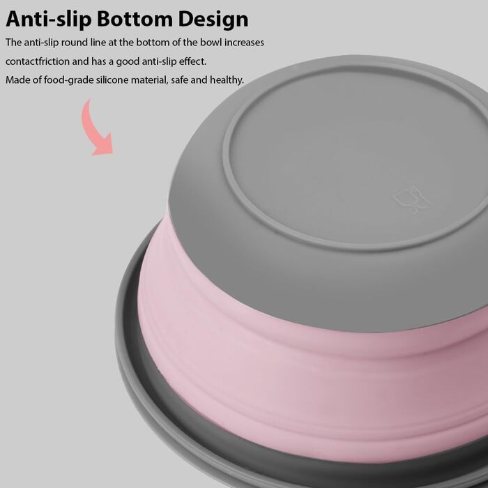 Складана миска 3 шт рожевий flintronic