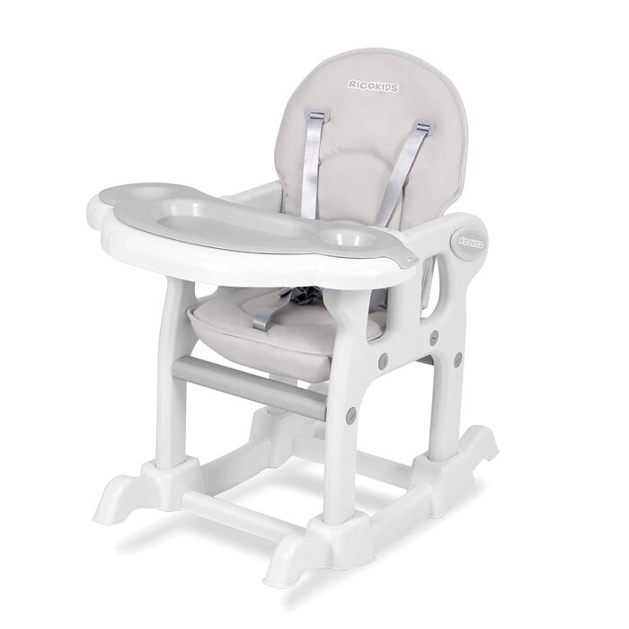 Детский стульчик для кормления 5-в-1 серый Ricokids