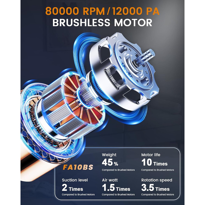 Ручний бездротовий пилосос з акумулятором 80 Вт чорно-коричневий TANYO