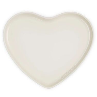 Блюдо сервировочное в форме сердца 32 см, бежевое Heart Le Creuset