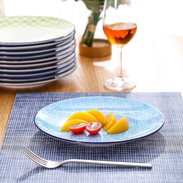 Тарілка десертна ванкассо порцеляна, 12 шт. Тарілка для торта кольорова, макарон Ø 21,5 см Тарілка плоска для сніданку Макарони 12 шт. тарілка для торта